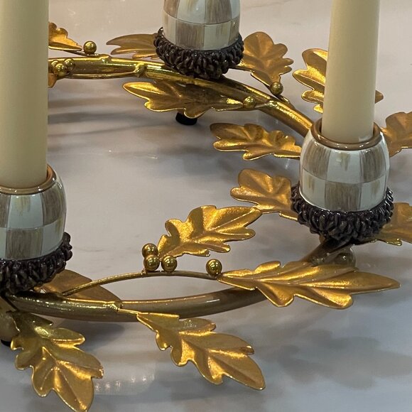 Autumnology Gold Leaf Ring Candle Holder CenterPiece - NEW - Picture 4 of 11